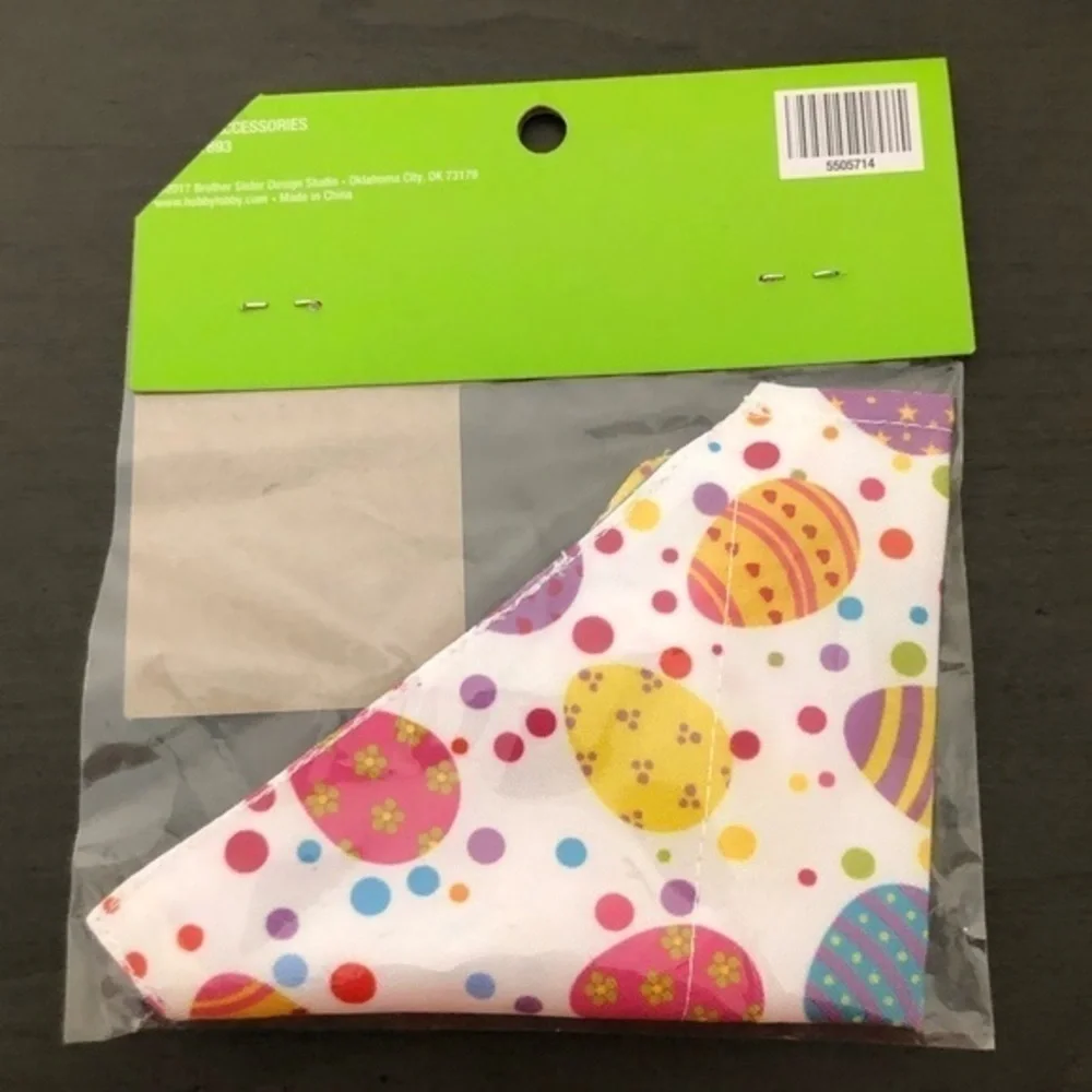 Easter Dog Scarf Small Pet Banana With Multicolored Easter Egg Graphic Print NWT